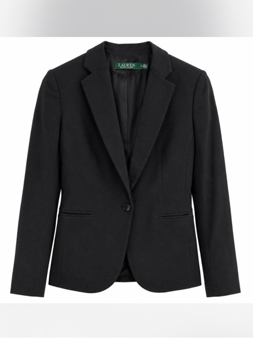 Ralph Lauren Black Single-Button Tailored Blazer